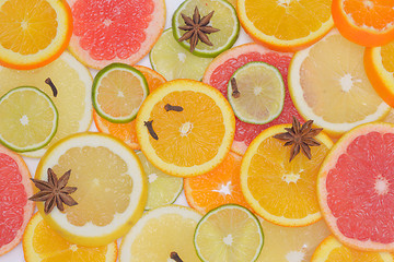 Image showing Background with citrus fruit slices