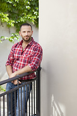 Image showing bearded handsome man relaxing