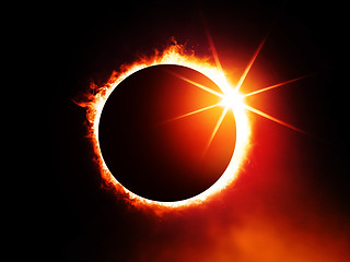 Image showing solar eclipse on dark sky