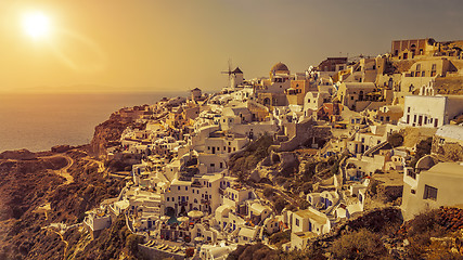 Image showing typical romantic view at Oia Santorini