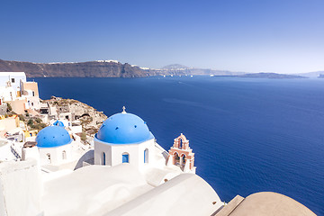 Image showing typical view at Oia Santorini Greece