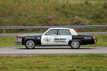 Image showing Classic Cadillac Police Vehicle on Road