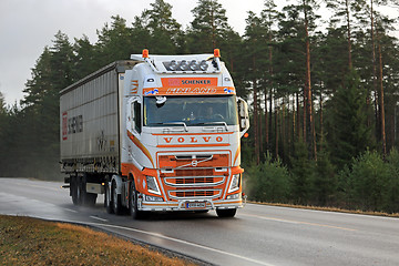 Image showing Customized Volvo FH Truck hauls DB Schenker Trailer 