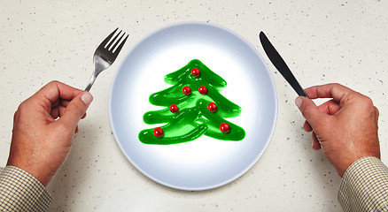 Image showing Christmas decoration on plate