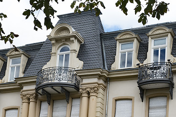 Image showing Detail of historic Art Nouveau style Villa