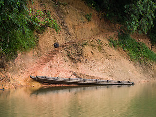 Image showing Boat landing at the Tanintharyi River