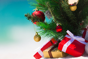 Image showing Christmas beach paradise background