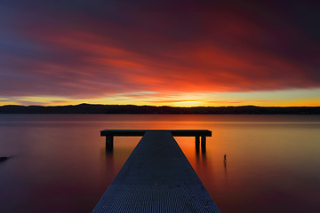 Image showing Glorious Australian sunset and jetty