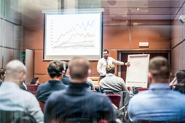 Image showing Speaker Giving a Talk at Business Meeting.