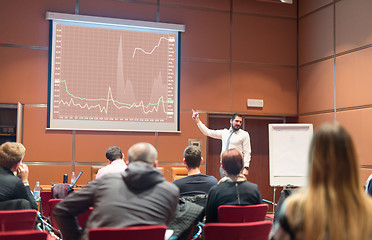 Image showing Speaker Giving a Talk at Business Meeting.