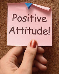 Image showing Positive Attitude Note Shows Optimism Or Belief