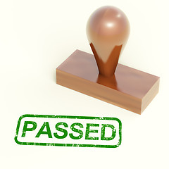 Image showing Passed Rubber Stamp Shows Quality Control Approved