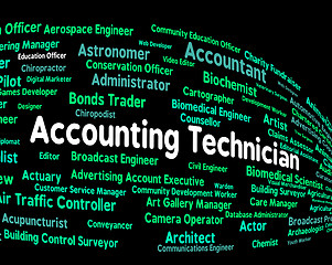 Image showing Accounting Technician Indicates Balancing The Books And Accounts