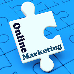 Image showing Online Marketing Shows Internet Strategies And Development