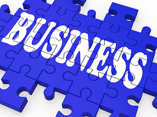 Image showing Business Puzzle Showing Corporate Deals