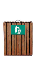 Image showing Wooden Litter Bin