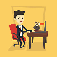 Image showing Businessman earning money from online business.