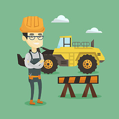 Image showing Confident builder with arms crossed.