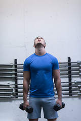 Image showing weight training fitness man