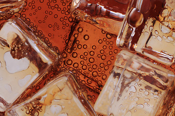 Image showing cola drink with ice cubes texture