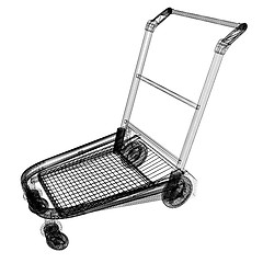 Image showing Trolley for luggage at the airport. 3D illustration.