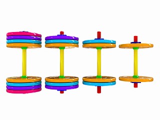 Image showing dumbbells. 3d illustration