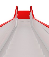 Image showing Single escalator. 3d illustration