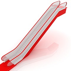 Image showing Single escalator. 3d illustration