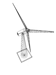 Image showing Wind generator turbines icon. 3d illustration