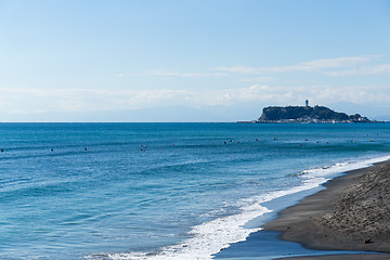 Image showing Kamakura and beach