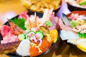 Image showing Japanese Seafood rice bowl