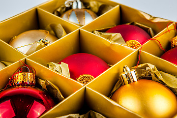 Image showing Christmas decorations fine stored in a box, ready for use