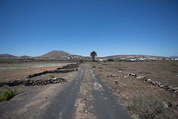 Image showing Gravel roads run all over Lanzarote.