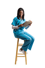 Image showing Working african american nurse