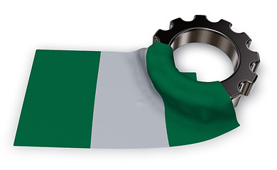 Image showing gear wheel and flag of nigeria - 3d rendering