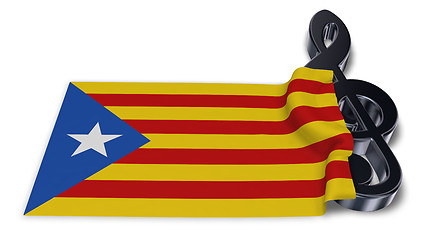 Image showing clef symbol symbol and flag of catalonia - 3d rendering