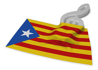 Image showing clef symbol symbol and flag of catalonia - 3d rendering