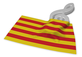 Image showing clef symbol symbol and flag of catalonia - 3d rendering