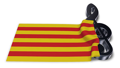 Image showing clef symbol symbol and flag of catalonia - 3d rendering