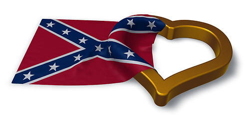 Image showing heart symbol and flag of the Confederate States of America - 3d rendering