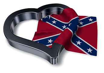 Image showing heart symbol and flag of the Confederate States of America - 3d rendering