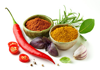 Image showing Various spices isolated on white 