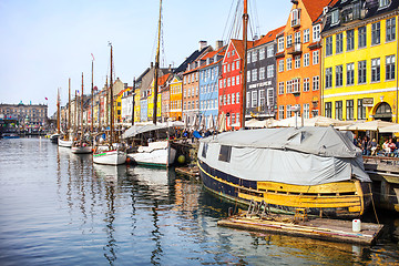 Image showing View of Nyhavn canal, Copenhagen