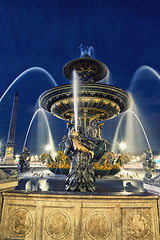 Image showing Fountain at Place de la Concorde in Paris France 