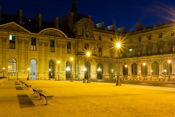 Image showing iew of the building of Louvre Museum