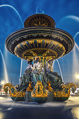 Image showing Fountain at Place de la Concorde in Paris France 