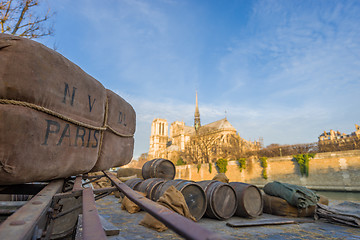 Image showing Docks of Notre Dame Cathedral in Paris 