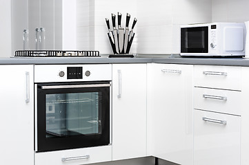 Image showing Modern white kitchen