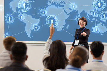 Image showing group of people at business conference or lecture