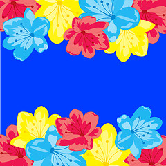 Image showing Flower on turn blue background